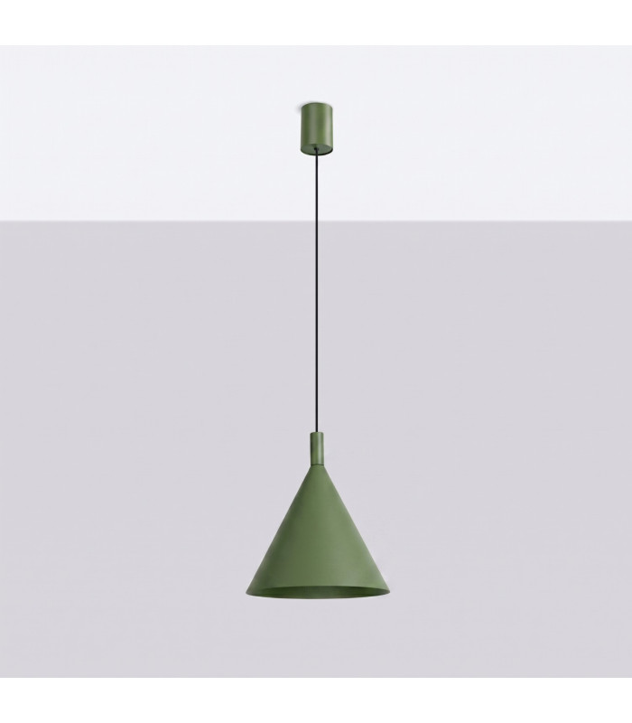 Nox 25cm Dome Pendant Ceiling Light Olive Green 1x E27-2