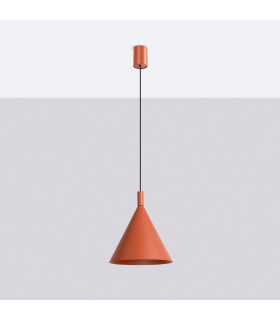 Nox 25cm Dome Pendant Ceiling Light Red Ochre 1x E27-2