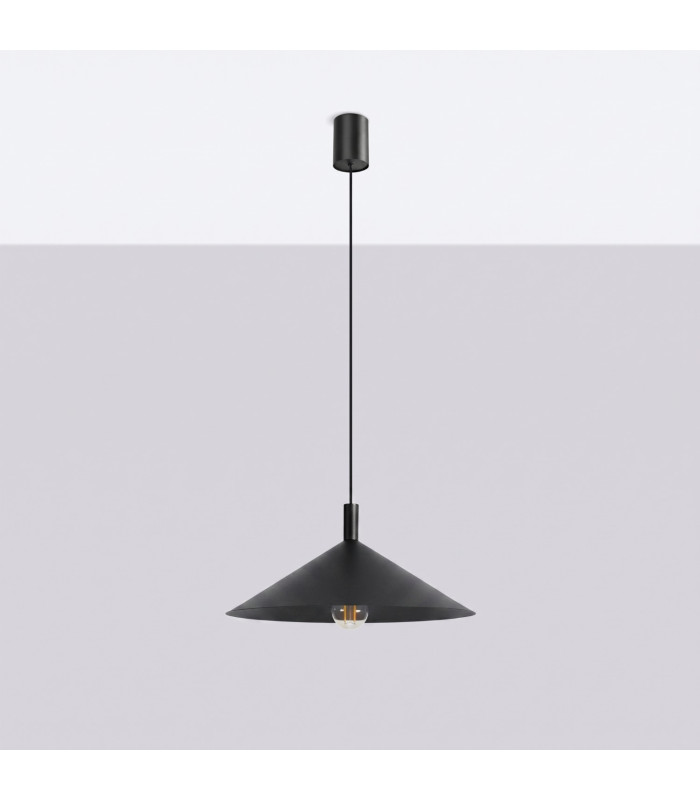 Nox 40cm Dome Pendant Ceiling Light Black 1x E27-2