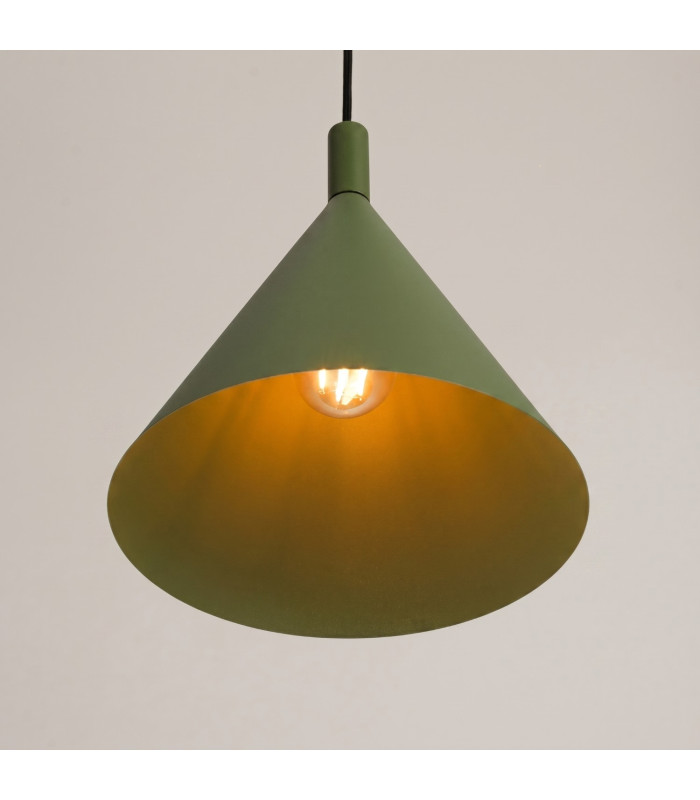 Nox 25cm Dome Pendant Ceiling Light Olive Green 1x E27-4