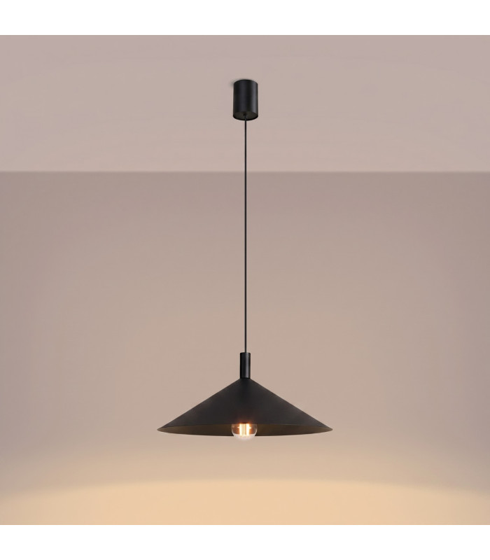 Nox 40cm Dome Pendant Ceiling Light Black 1x E27-3