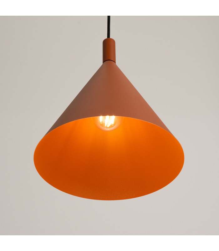 Nox 25cm Dome Pendant Ceiling Light Red Ochre 1x E27-4