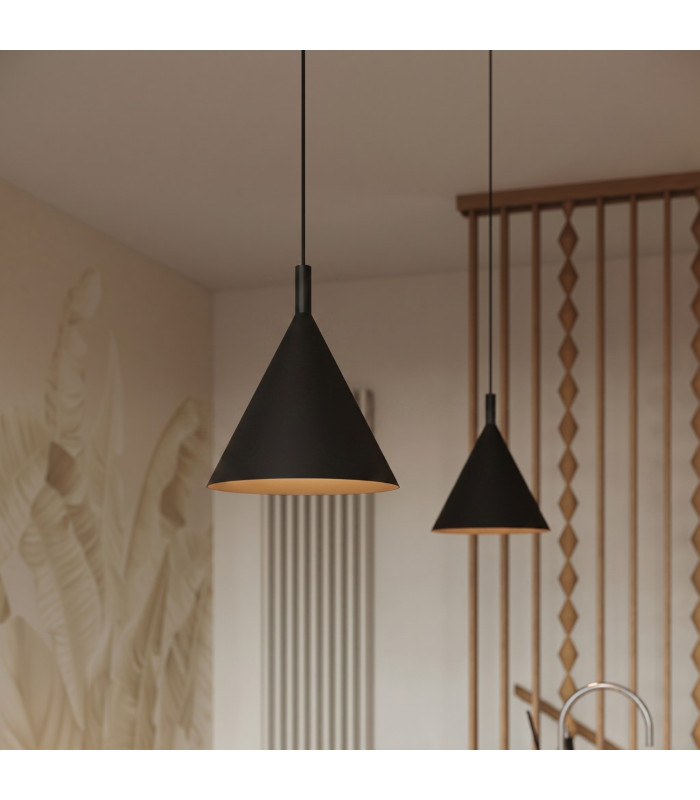 Nox 245cm Dome Pendant Ceiling Light Black 1x E27-13