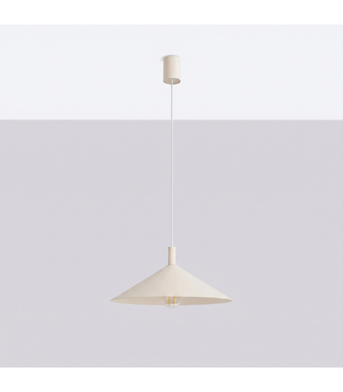 Nox 40cm Dome Pendant Ceiling Light Beige 1x E27-2
