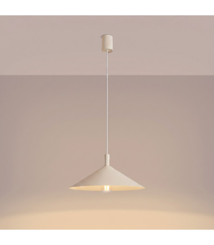 Nox 40cm Dome Pendant Ceiling Light Beige 1x E27-3