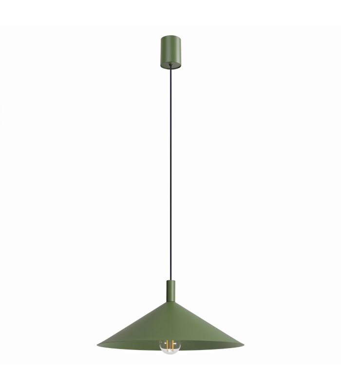 Nox 40cm Dome Pendant Ceiling Light Olive Green 1x E27-1