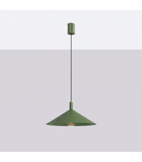 Nox 40cm Dome Pendant Ceiling Light Olive Green 1x E27-2