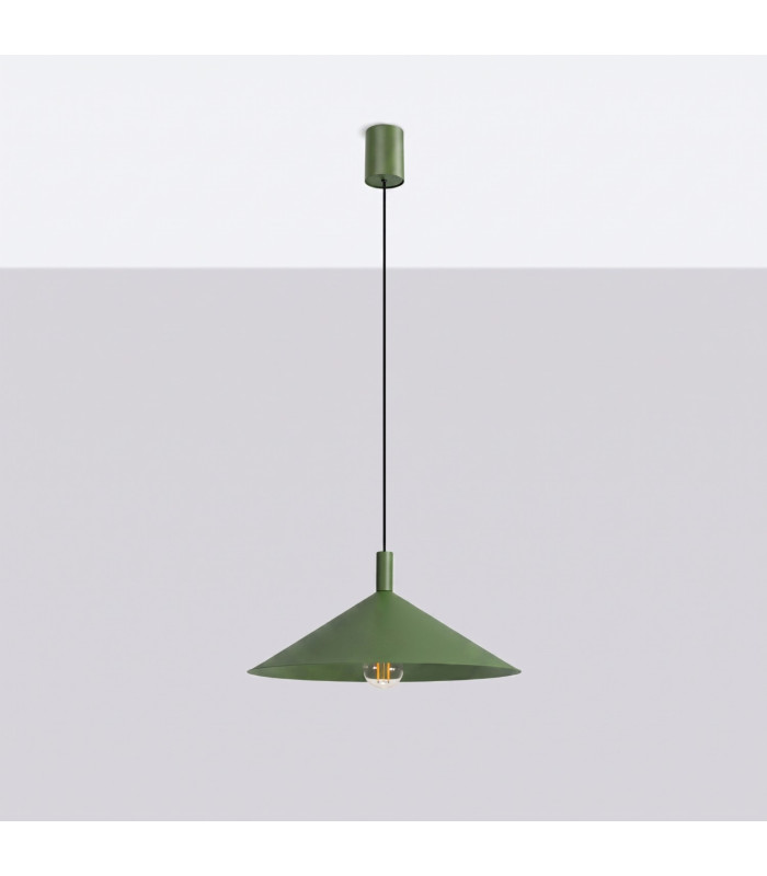 Nox 40cm Dome Pendant Ceiling Light Olive Green 1x E27-2