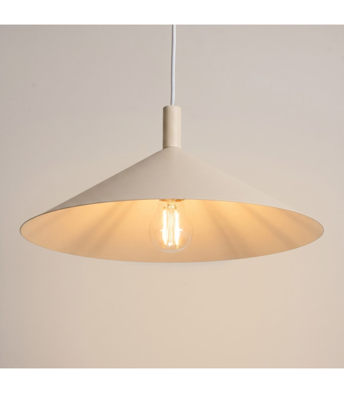 Nox 40cm Dome Pendant Ceiling Light Beige 1x E27-4