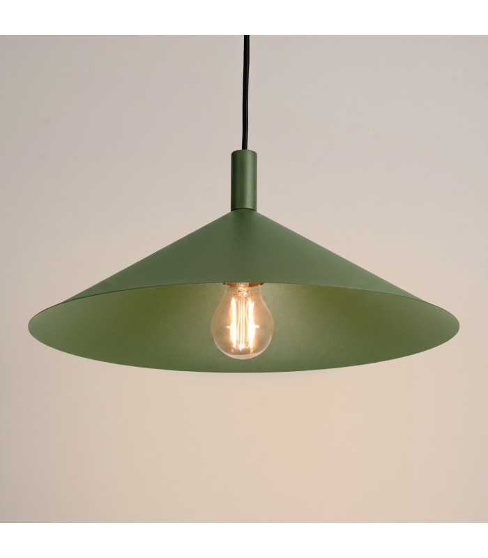 Nox 40cm Dome Pendant Ceiling Light Olive Green 1x E27-4