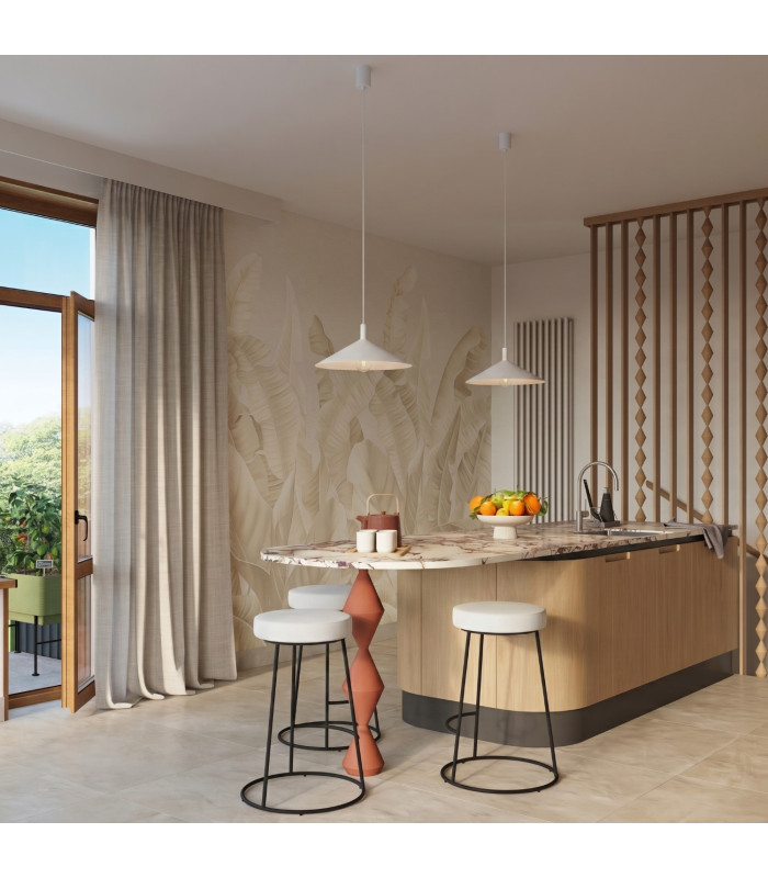 Nox 40cm Dome Pendant Ceiling Light White 1x E27-12