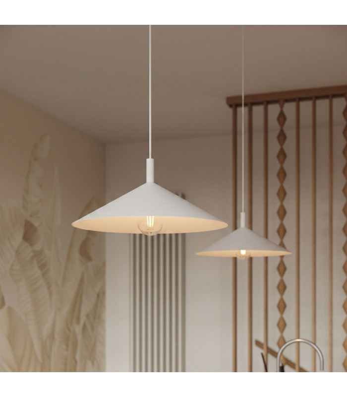 Nox 40cm Dome Pendant Ceiling Light White 1x E27-13