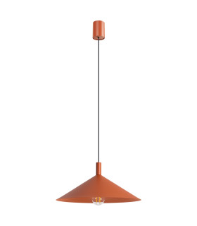 Nox 40cm Dome Pendant Ceiling Light Red Ochre 1x E27-1