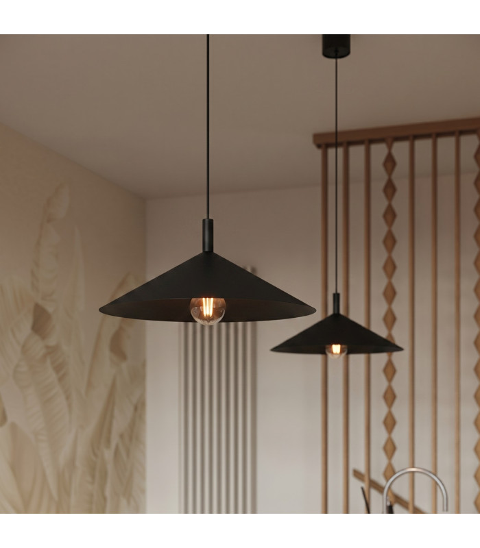 Nox 40cm Dome Pendant Ceiling Light Black 1x E27-13