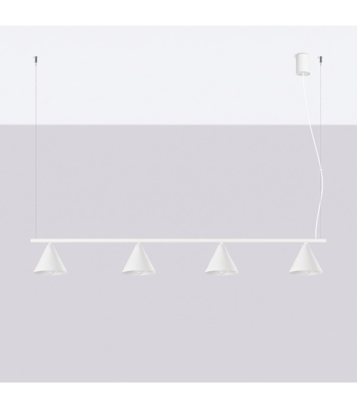 Nox Bar Pendant Ceiling Light White 4x E14-2