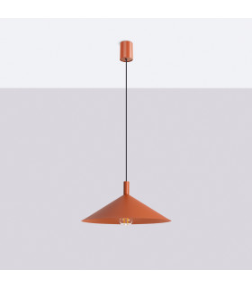 Nox 40cm Dome Pendant Ceiling Light Red Ochre 1x E27-2