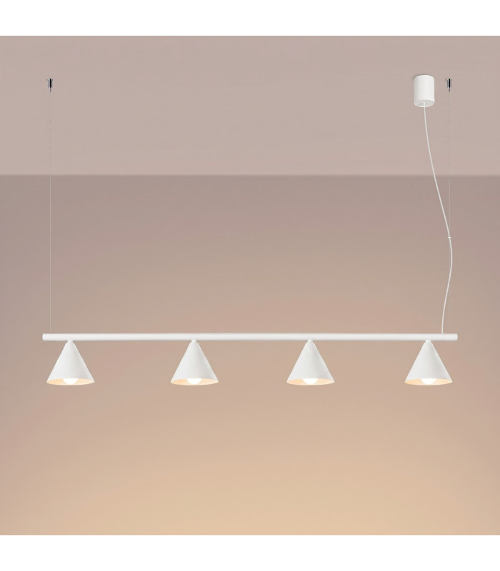 Nox Bar Pendant Ceiling Light White 4x E14-3