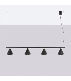 Nox Bar Pendant Ceiling Light Black 4x E14-2