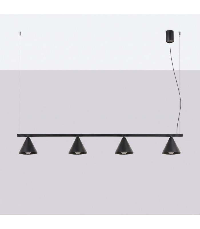 Nox Bar Pendant Ceiling Light Black 4x E14-2