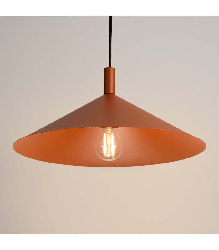 Nox 40cm Dome Pendant Ceiling Light Red Ochre 1x E27-4