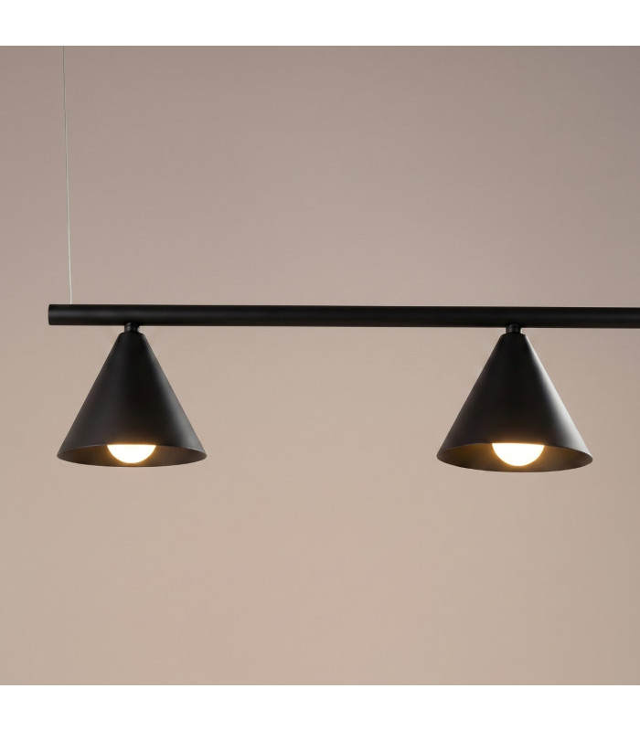 Nox Bar Pendant Ceiling Light Black 4x E14-4