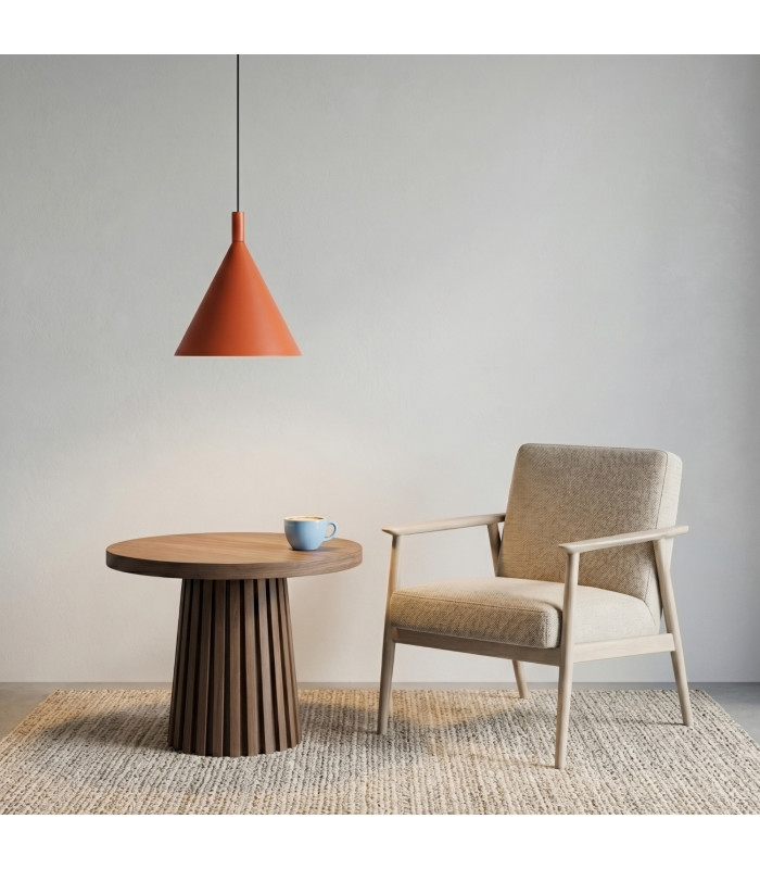 Nox 25cm Dome Pendant Ceiling Light Red Ochre 1x E27-14