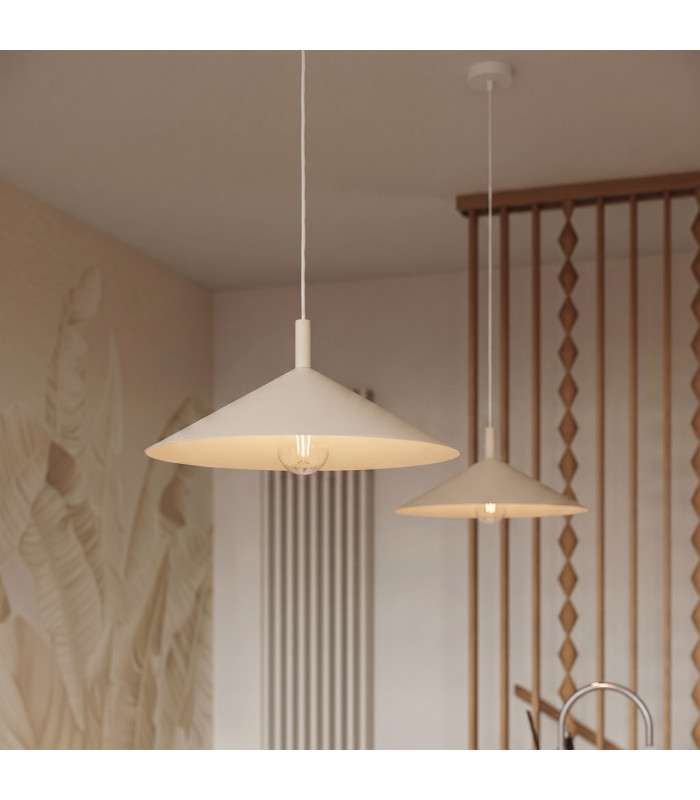 Nox 40cm Dome Pendant Ceiling Light Beige 1x E27-13