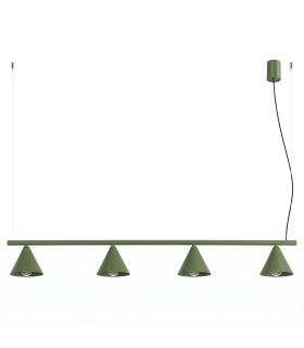 Nox Bar Pendant Ceiling Light Olive Green 4x E14-1