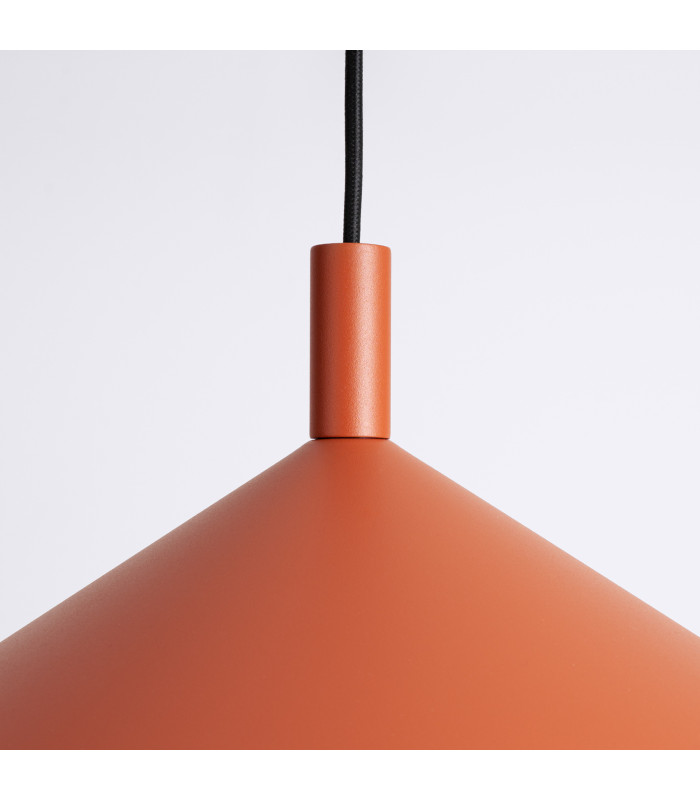 Nox 40cm Dome Pendant Ceiling Light Red Ochre 1x E27-6