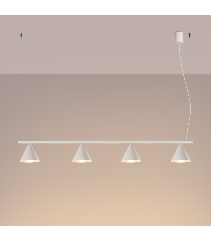 Nox Bar Pendant Ceiling Light Beige 4x E14-3