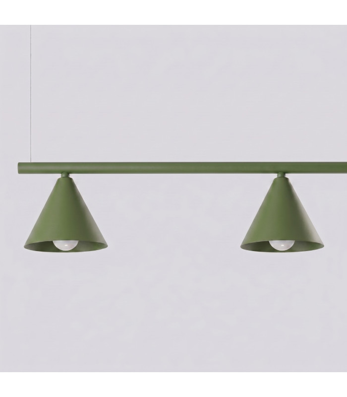 Nox Bar Pendant Ceiling Light Olive Green 4x E14-5