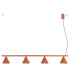 Nox Bar Pendant Ceiling Light Red Ochre 4x E14-1