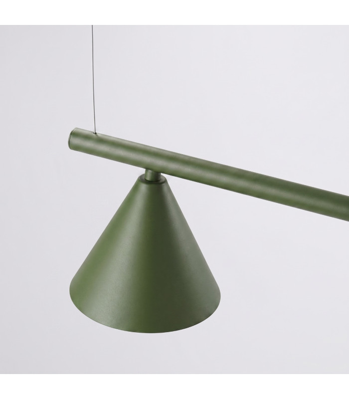 Nox Bar Pendant Ceiling Light Olive Green 4x E14-6
