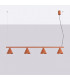 Nox Bar Pendant Ceiling Light Red Ochre 4x E14-2