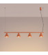 Nox Bar Pendant Ceiling Light Red Ochre 4x E14-3
