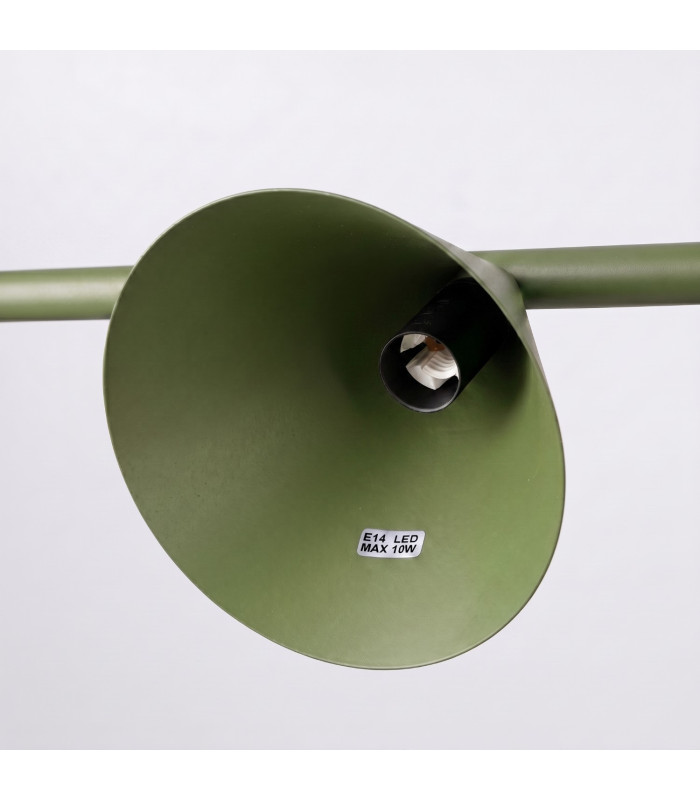 Nox Bar Pendant Ceiling Light Olive Green 4x E14-7