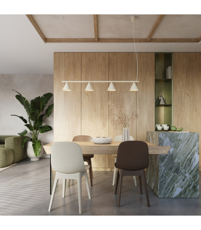 Nox Bar Pendant Ceiling Light Beige 4x E14-11