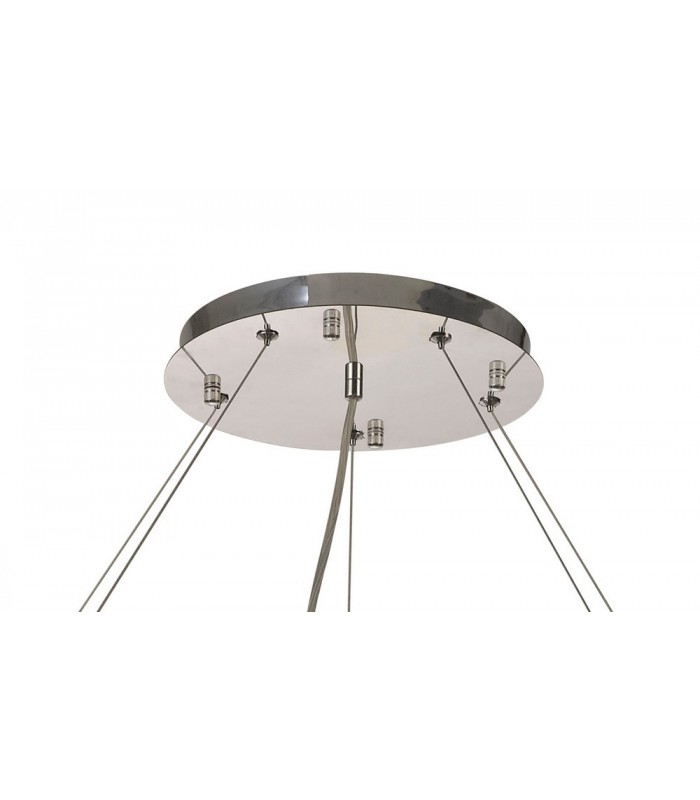 110cm Round Ceiling Pendant Chandelier, 15 Light G9, Polished Chrome, Crystal - 4