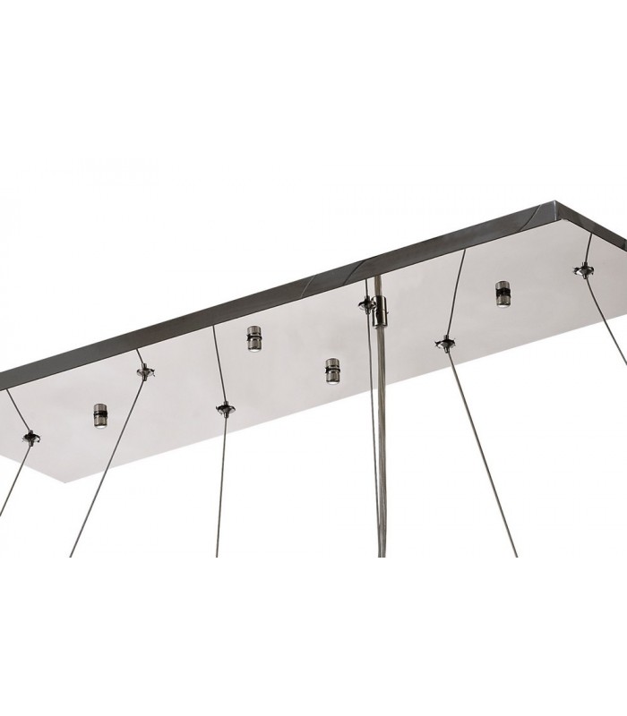 120x50cm Rectangular Ceiling Pendant Chandelier, 14 Light G9, Polished Chrome, Crystal - 4