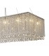120x50cm Rectangular Ceiling Pendant Chandelier, 14 Light G9, Polished Chrome, Crystal - 6