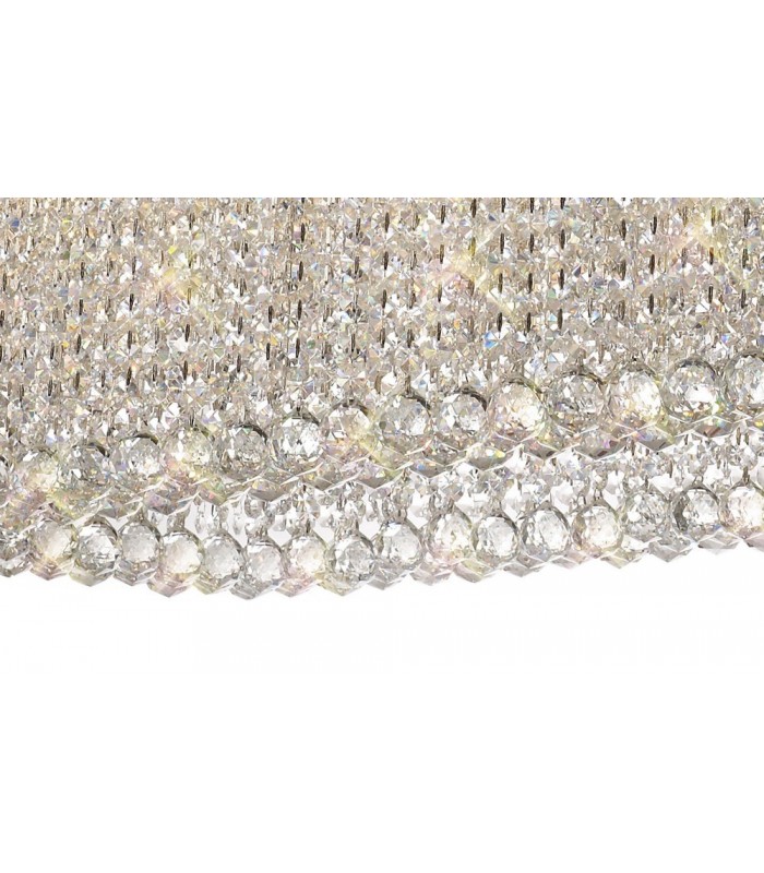 120x50cm Rectangular Ceiling Pendant Chandelier, 14 Light G9, Polished Chrome, Crystal - 7