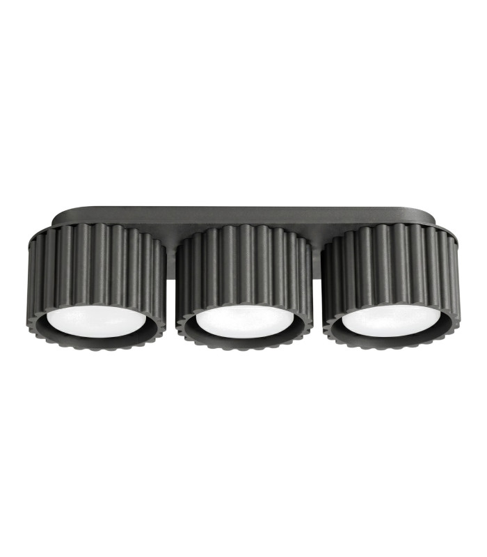 Aura Surface Mounted Downlight Black 3x GX53-1