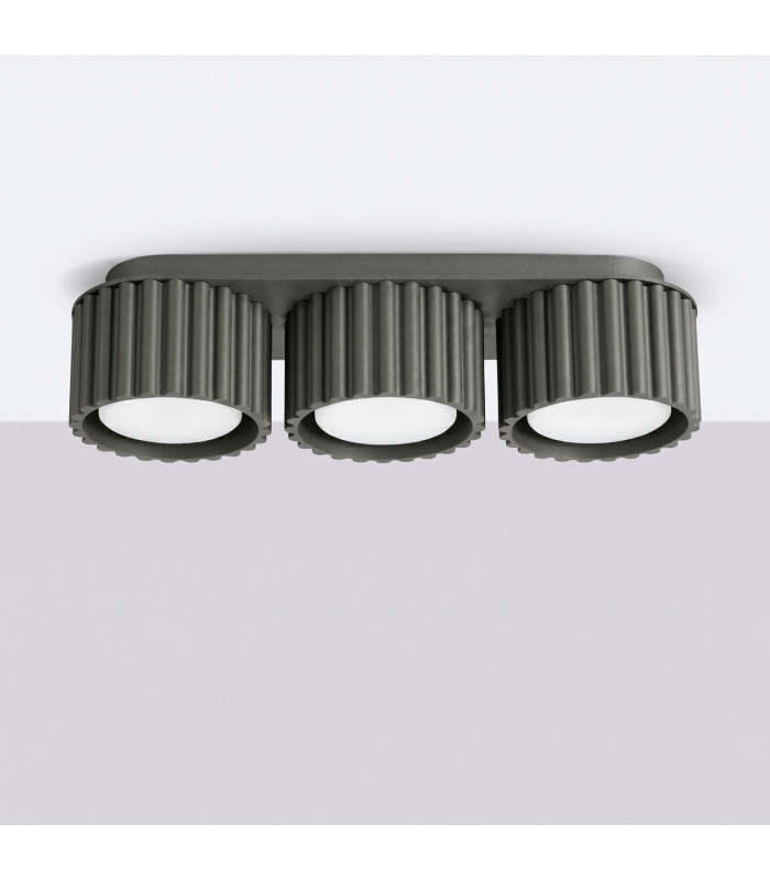 Aura Surface Mounted Downlight Black 3x GX53-2