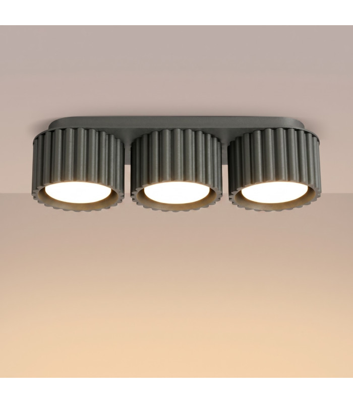 Aura Surface Mounted Downlight Black 3x GX53-3
