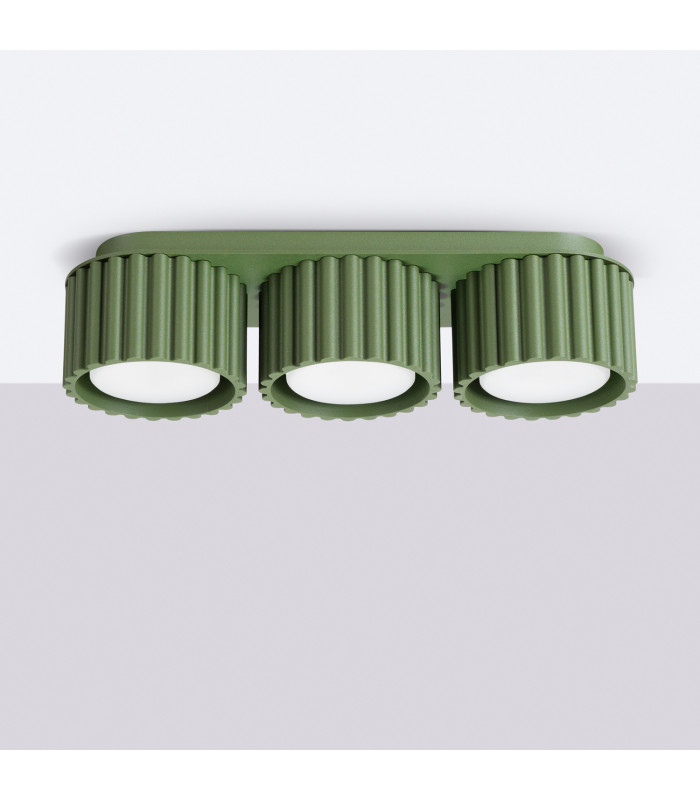 Aura Surface Mounted Downlight Olive Green 3x GX53-2