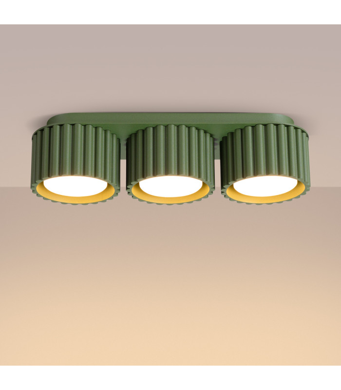 Aura Surface Mounted Downlight Olive Green 3x GX53-3