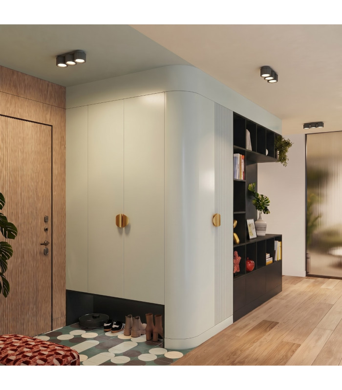 Aura Surface Mounted Downlight Black 3x GX53-10