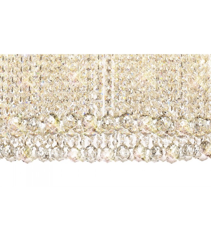 IL31374 100x50cm Oval Ceiling Pendant Chandelier, 10 Light G9, Polished Chrome, Crystal - 8