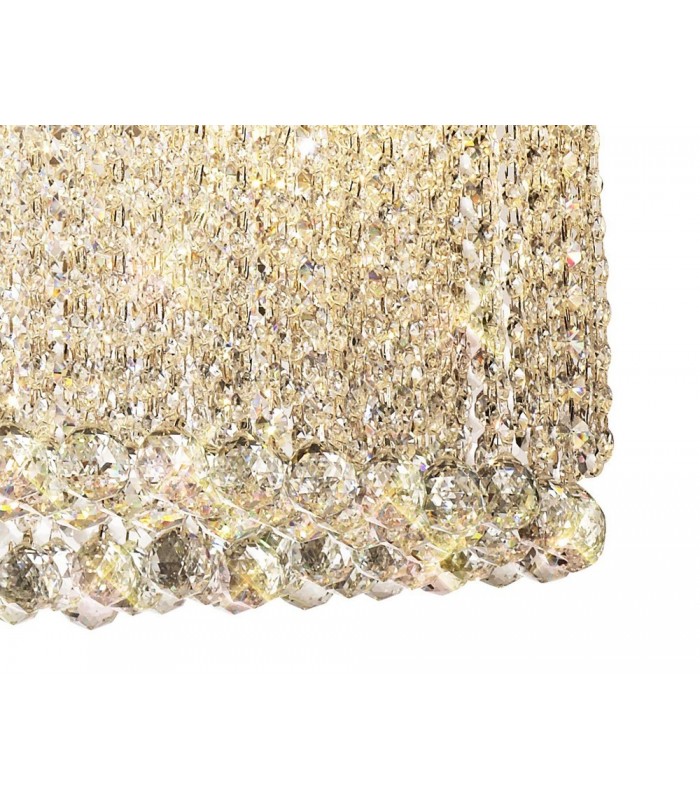 IL31374 100x50cm Oval Ceiling Pendant Chandelier, 10 Light G9, Polished Chrome, Crystal - 9