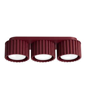 Aura Surface Mounted Downlight Burgundy 3x GX53-1